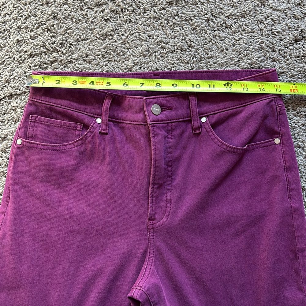 Express Modern Straight High Rise Jeans, Purple - Picture 8 of 14